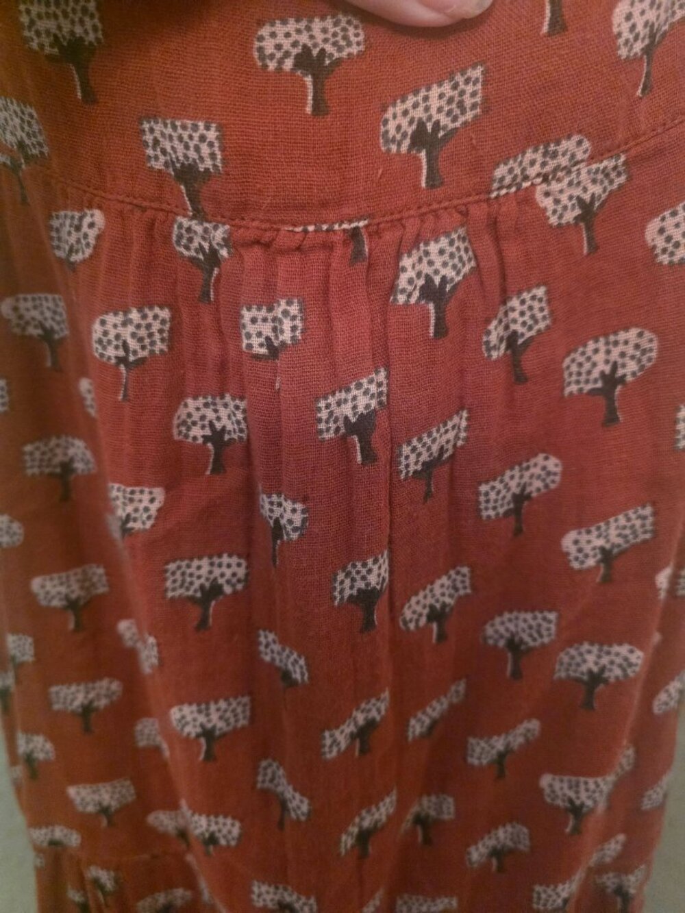 Natural Life Dakota Orange Fall Tree Novelty Wide Leg Jumpsuit Romper M NEW - Picture 3 of 7